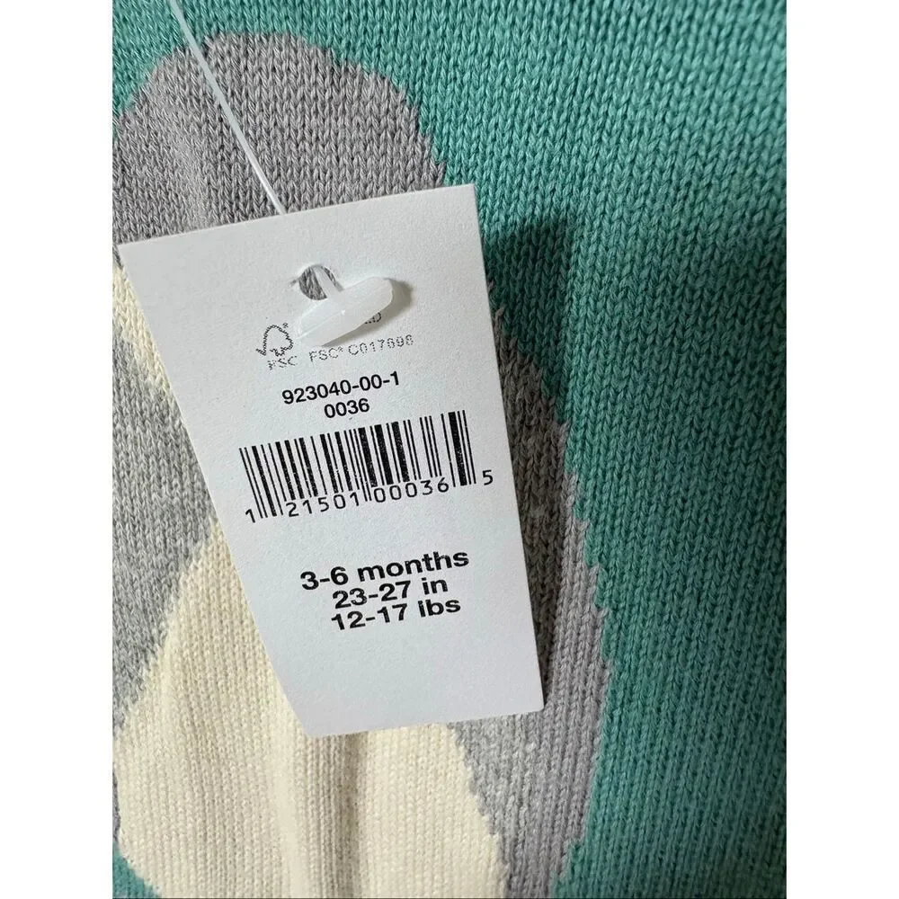 NWT Baby Gap Teal Knit Penguin Pajamas Coveralls Romper snap Closure size 3-6M